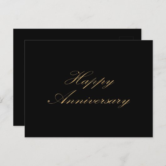 Carte Postale Joyeux Anniversaire écriture script police dorée n (Devant / Derrière)