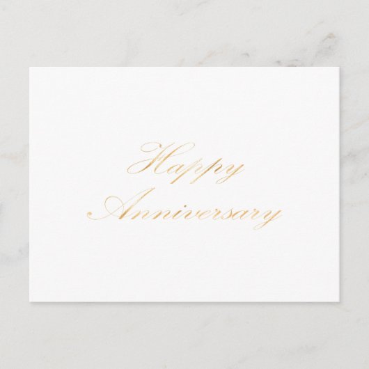Carte Postale Joyeux Anniversaire écriture script police or blan (Devant)