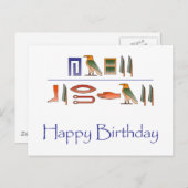 Carte Postale Joyeux anniversaire égyptien Hiéroglyphes (Devant / Derrière)