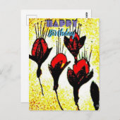 Carte Postale Joyeux anniversaire élégant (Devant / Derrière)