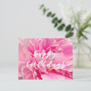 Carte Postale Joyeux anniversaire ! Élégant Peonies Roses