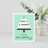 Carte Postale Joyeux Anniversaire Élégante Monnaie De Gâteau Noi (Debout devant)