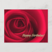 Carte Postale Joyeux anniversaire. Élégante Rose rouge (Devant)