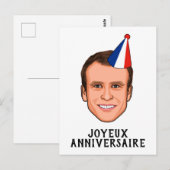Carte Postale JOYEUX ANNIVERSAIRE Emmanuel Macron (Devant / Derrière)