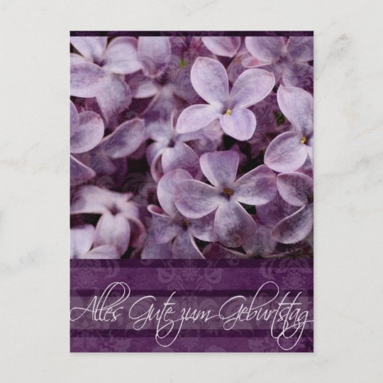 Carte Postale Joyeux Anniversaire En Allemand Lilac Blossoms Zazzle Be