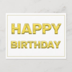 Carte Postale Joyeux anniversaire en or !