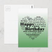 Carte Postale Joyeux anniversaire en plusieurs langues (Devant / Derrière)