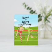 Carte Postale Joyeux Anniversaire en Retard aux Joueurs de Tenni (Debout devant)