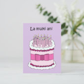 Carte Postale Joyeux anniversaire en roumain Cartoon Cake (Debout devant)
