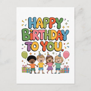 Carte Postale Joyeux Anniversaire Enfants