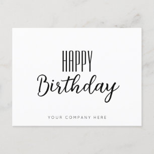Carte Postale Joyeux Anniversaire Entreprise Simple 