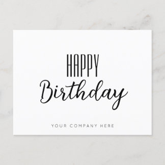 Carte Postale Joyeux Anniversaire Entreprise Simple 