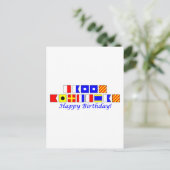 Carte Postale Joyeux anniversaire épelé dans l'alphabet du drape (Debout devant)