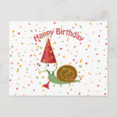 Carte Postale Joyeux Anniversaire ! Escargot Confettis (Devant)