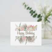 Carte Postale Joyeux Anniversaire Exotique Fleurs, Partir (Debout devant)