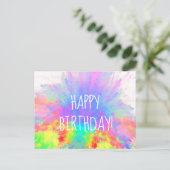 Carte Postale Joyeux Anniversaire Explosion de Couleurs Arc-en-C (Debout devant)