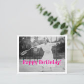 Carte Postale Joyeux Anniversaire Femme de Tennis Vintage (Debout devant)