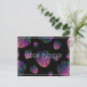 Carte Postale Joyeux Anniversaire Feuille Tropicale de Monstera (Debout devant)