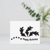 Carte Postale Joyeux Anniversaire Feuilles Abstraites (Debout devant)