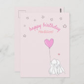 Carte Postale Joyeux Anniversaire ! Fille aux adorables lapins d (Devant / Derrière)