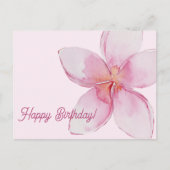 Carte Postale Joyeux Anniversaire  | Fleur aquarelle hawaïenne (Devant)