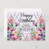 Carte Postale Joyeux Anniversaire Fleur sauvage Field (Devant / Derrière)