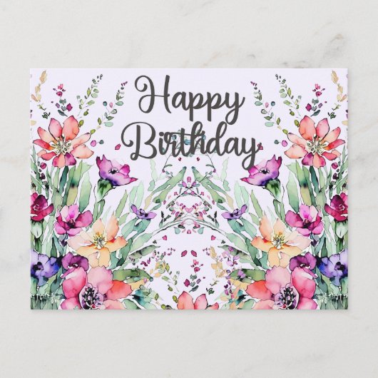 Carte Postale Joyeux Anniversaire Fleur sauvage Field (Devant)