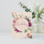 Carte Postale Joyeux anniversaire fleurs (Debout devant)