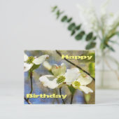 Carte Postale Joyeux anniversaire - Fleurs de bois de chien (Debout devant)