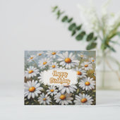 Carte Postale Joyeux Anniversaire Fleurs de Marguerite en Fleur (Debout devant)