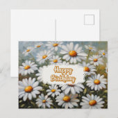 Carte Postale Joyeux Anniversaire Fleurs de Marguerite en Fleur (Devant / Derrière)