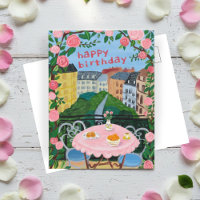 Joyeux Anniversaire Fleurs Terrasse Thé Temps Pari