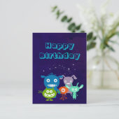 Carte Postale Joyeux Anniversaire Gang De Créatures Mignonnes (Debout devant)