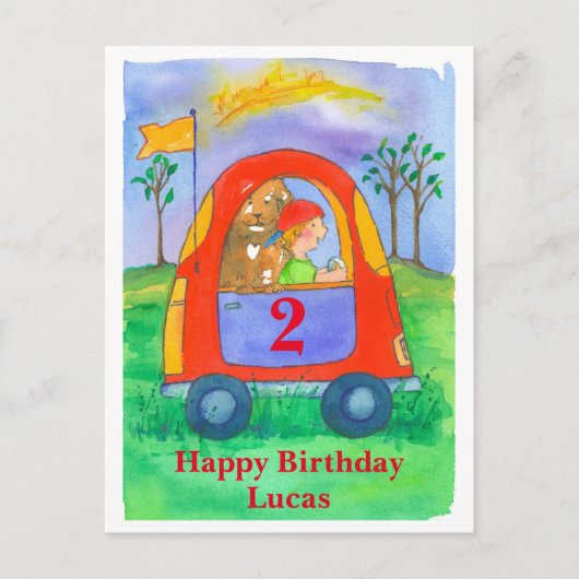 Carte Postale Joyeux anniversaire garçon Nom personnalisé (Devant)