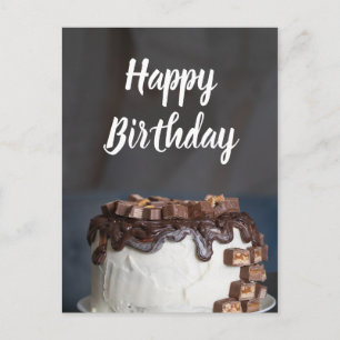 Carte Postale Joyeux Anniversaire Gâteau au Chocolat
