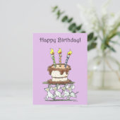 Carte Postale Joyeux Anniversaire! (gâteau d'anniversaire) (Debout devant)