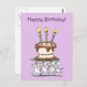 Carte Postale Joyeux Anniversaire! (gâteau d'anniversaire) (Devant / Derrière)