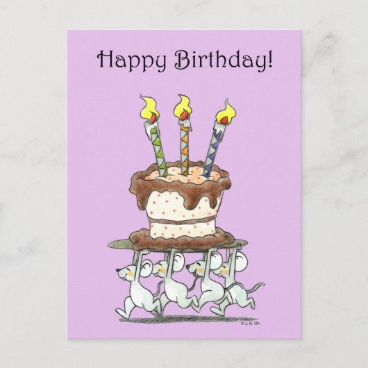 Carte Postale Joyeux Anniversaire! (gâteau d'anniversaire) (Devant)