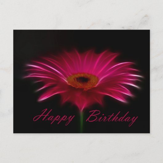 Carte Postale Joyeux anniversaire - Gerber rose (Devant)