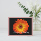 Carte Postale Joyeux anniversaire gerbera orange (Debout devant)