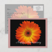 Carte Postale Joyeux anniversaire gerbera orange (Devant / Derrière)