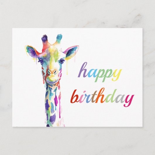Carte postale - Joyeux Anniversaire - Girafe (Devant)