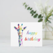 Carte postale - Joyeux Anniversaire - Girafe (Debout devant)