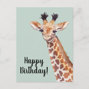 Carte Postale Joyeux Anniversaire Girafeau Mignon