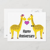 Carte Postale Joyeux anniversaire Giraffes (Devant / Derrière)