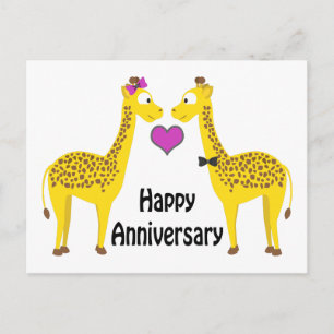 Carte Postale Joyeux anniversaire Giraffes
