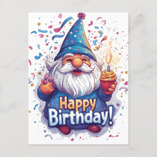 Carte Postale Joyeux Anniversaire Gnome : Création Fantaisiste d