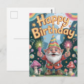 Carte Postale Joyeux Anniversaire Gnome Salutation (Devant / Derrière)
