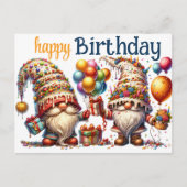 Carte Postale Joyeux Anniversaire Gnomes (Devant)