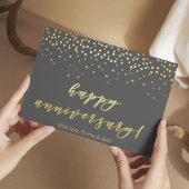 Carte Postale Joyeux Anniversaire - Gold Script & Confetti